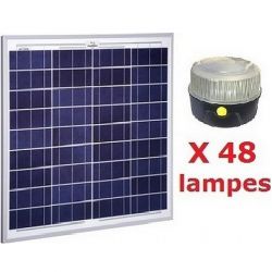 Kit d’éclairage solaire collectif (48 lampes)